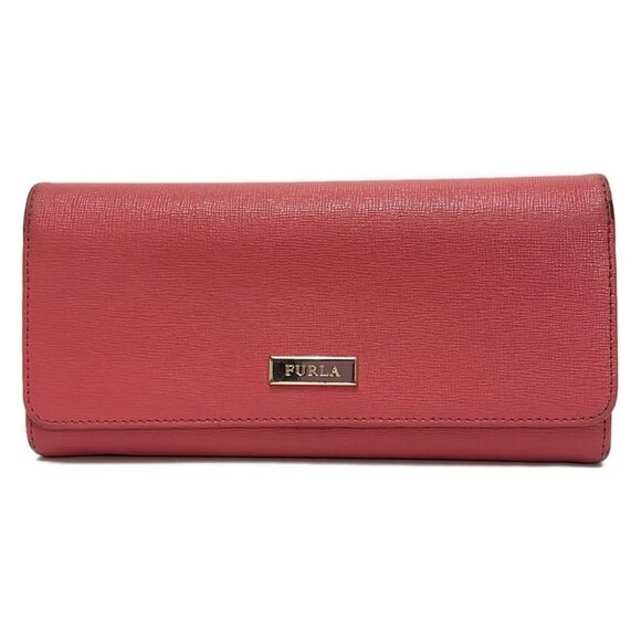 Auth FURLA - Pink Leather Long Wallet - Picture 1 of 5